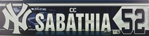 2012 CC Sabathia #52 Game Used Locker Room Nameplate (MLB AUTH)
